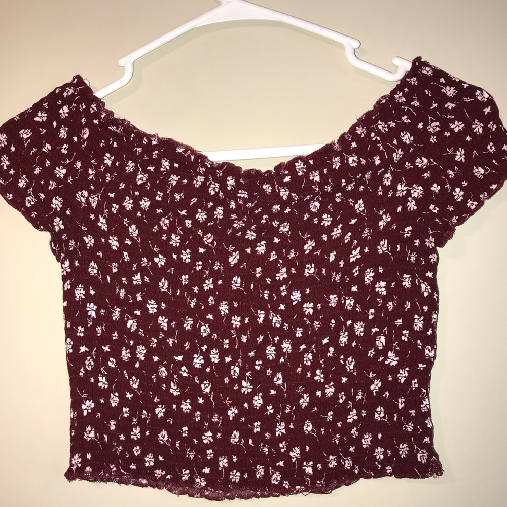 PacSun Maroon Floral Blouse